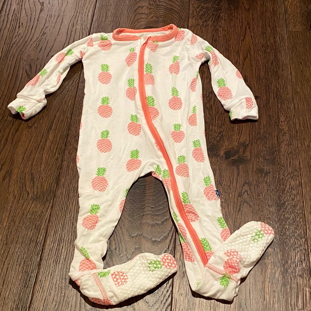 Kickee Pants Pineapple Print One-Piece Footed Pajama